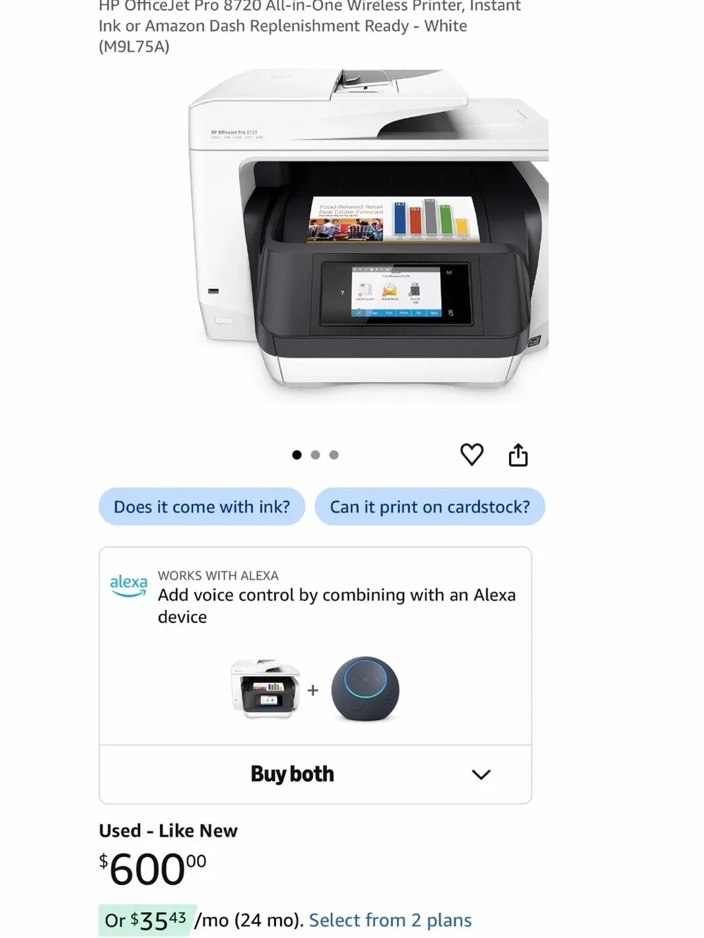 HP OfficeJet Pro 8720 Multifunction Printer - Black and Gray